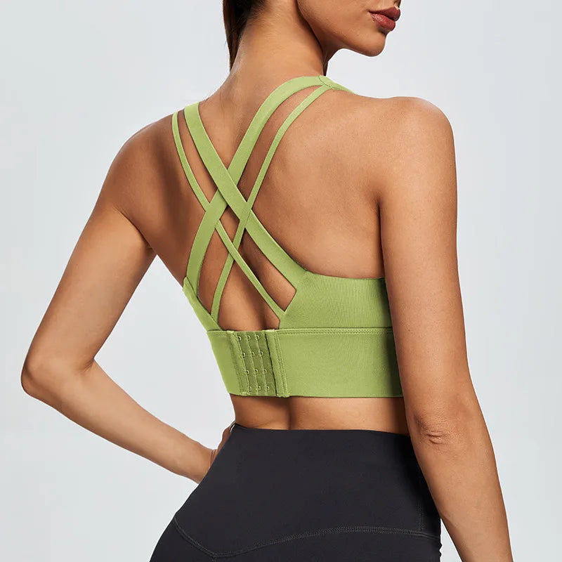 Gym Push Up Bra Women Sports Bra Back Closure High Impact Workout Sport Top Crop Fitness Wear For Yoga Gym Brassiere Sportswear