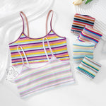 Women Non-wire Bras Female Cotton Bra Tops Striped Crop Top Small Breast Breathable Push Up Bra Comfort Girl Underwear