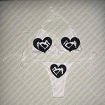 Punk Gothic Fashion Women Swimwear 2000s Emo Girls Y2k Style Letter Print Bikini Set Sexy Thong Swimsuit Two Pieces Bathing Suit