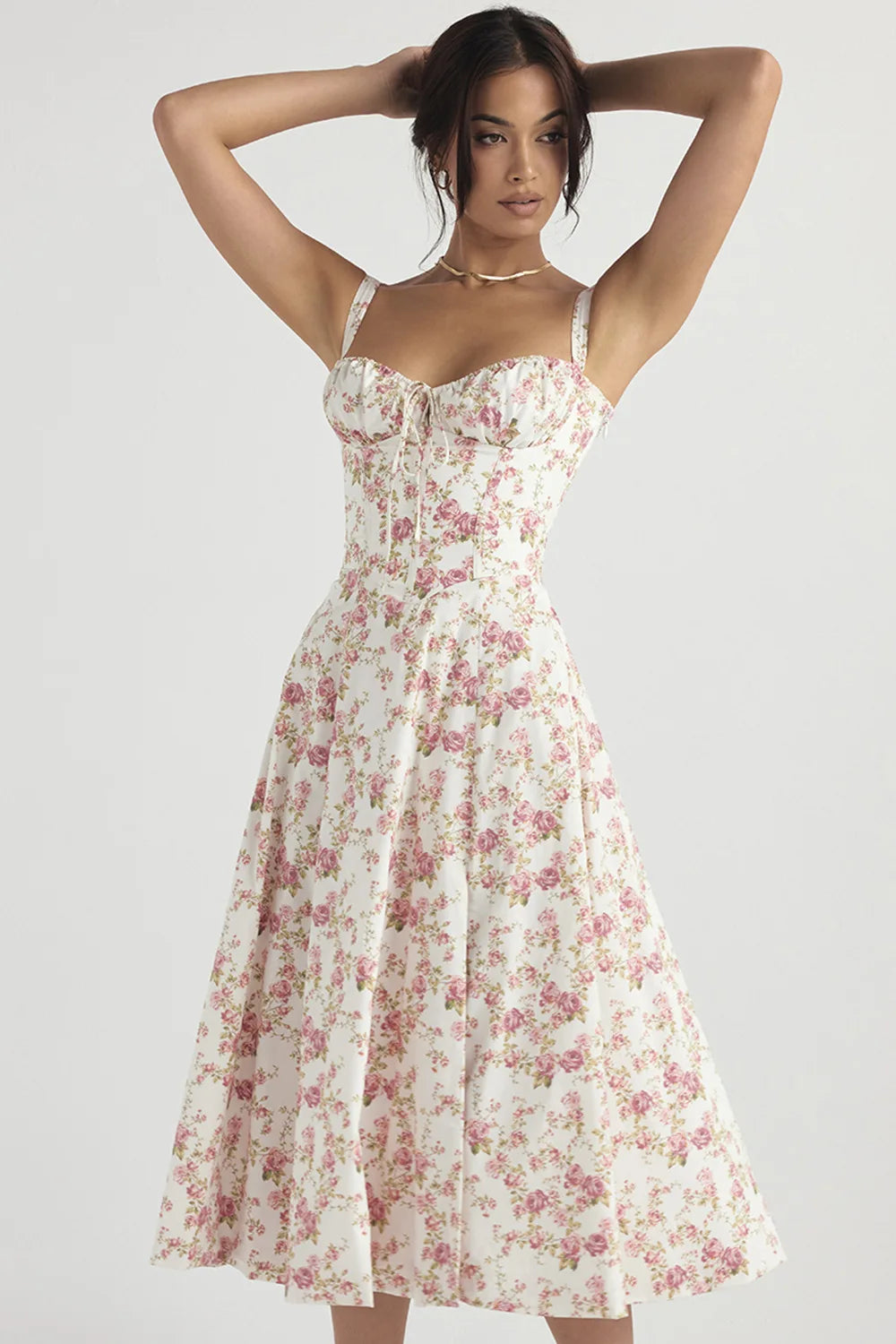 Sexy Low Cut Spaghetti Strap Maxi Dresses For Women Color Flower Printed Chest Wrap Bowknot Leace-up Long Dress Elegant Vestidos