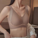Support Bra Yoga Underwear Wireless Push-Up Bra Natural Lift Seamless Vest Type Straps Wire-Free Full Coverage Bra
