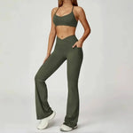 Women's Yoga 2-Piece Hip Lifting Tight Fitting Naked and Beautiful Back Set Outdoor Sports and Leisure Running Fitness Suit