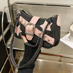 Fashion Women's Handbags Denim Stars Pattern Cool Girls Underarm Bag Female Small Shoulder Hobo Bags Chain Tote Bag