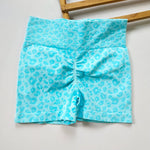 High Waist Peach Hip Quick-Drying Tight-Fitting Wearing European and American Leopard yoga Pants Summer New Shorts