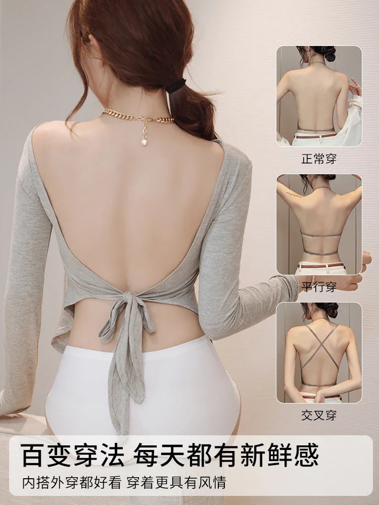 Women's Backless Thick Padded Push Up, Sticky Adhesive Bra Small Bust, Strapless Invisible Bralette Beach & Party Essential ABC