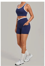 Women's Seamless Yoga Sets Sports Fitness High Waist Hip-lifting Shorts Back Beauty Sleeveless Suits Gym Training Workout Sets