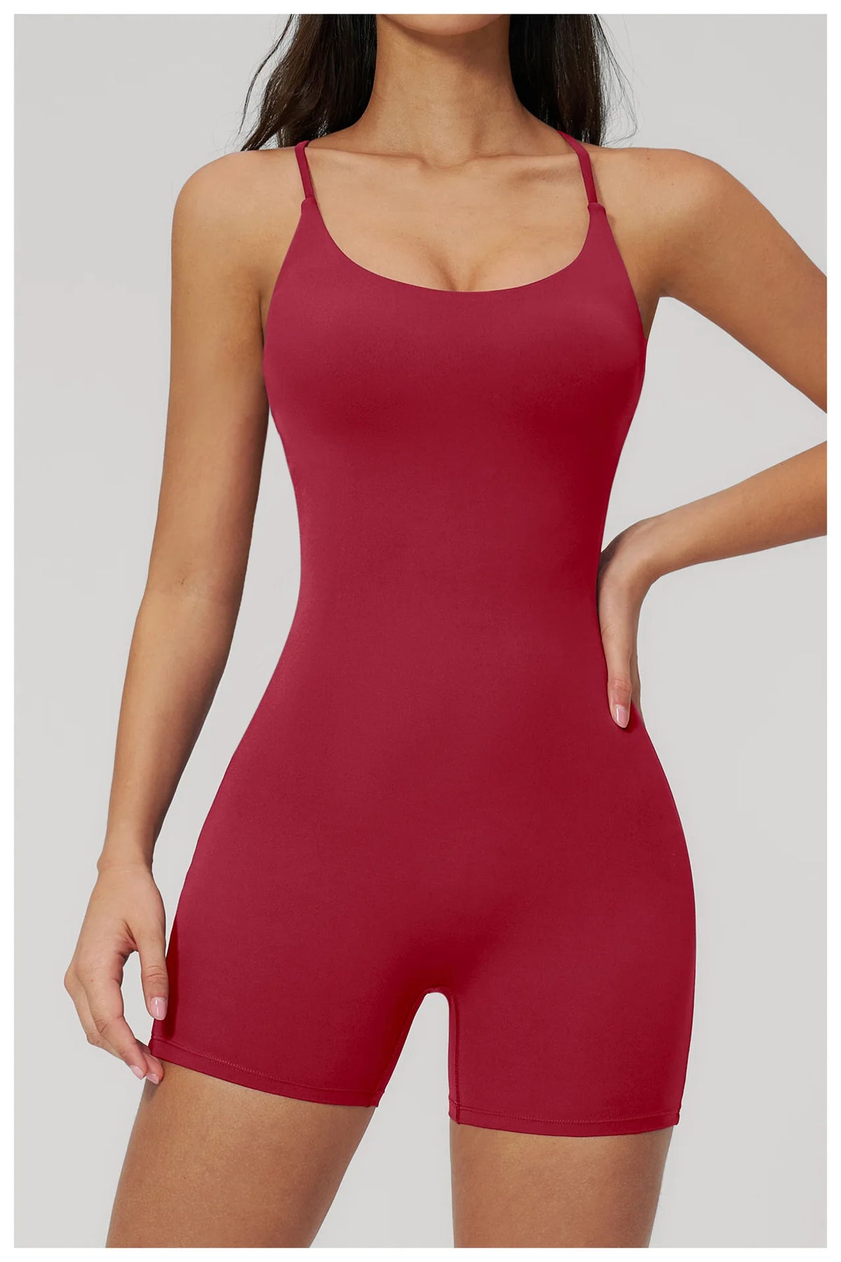 Summer New Hollow Open Back Criss Cross Yoga Jumpsuit Women Outdoor Solid Sleeveless Hip Lifting Pleate Sports Fitness Suits