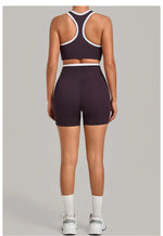 Women's Seamless Yoga Sets Sports Fitness High Waist Hip-lifting Shorts Back Beauty Sleeveless Suits Gym Training Workout Sets