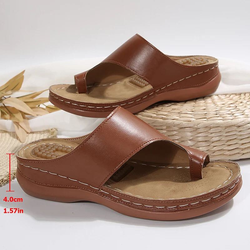 Lightweight Clip Toe Wedge Heel Slippers Women Plus Size 43 Thick Bottom Casual Sandals Woman Outdoor Platform Summer Sandles
