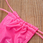 Shiny PU Mini Micro Bikini 2025 Women Swimsuit Female Brazilian Swimwear Two Pieces Bikini Set High Cut Bathing Suit Swim Lady