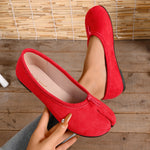 Women Tabi Split Toe Foldable Ballet Flats Suede Like Slip‑On Soft Flexible Flat Shoes Retro Casual Daily Walking Shoes