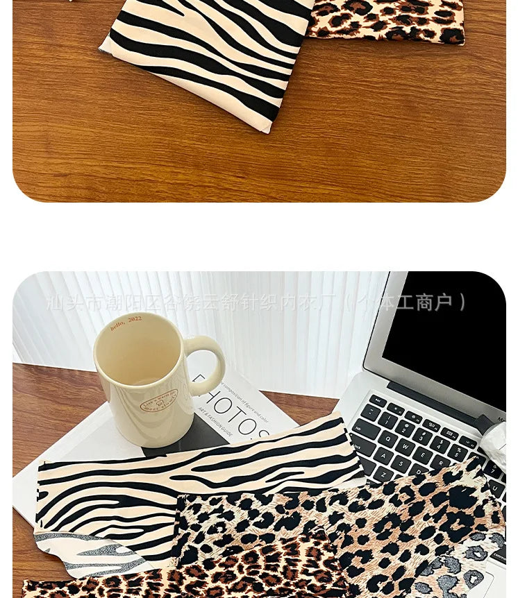 1pcs Seamless Panties Ladies Leopard Print Sexy Underwear Zebra Stripe Briefs Ice Silk Panty Invisible No Trace Solid Underpants