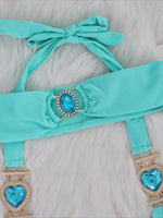 Halter Rhinestones Diamond Bikini Women Swimsuit Female Swimwear Three pieces Bikini Set Brazilian Hairband Bathing Suit Swim