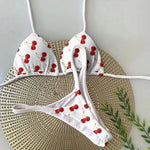 New Women's Bikini Split Print Swimwear Fashion G-string Beach Holiday