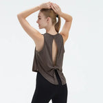 STOUREG New Women's Hollowed Out Dovetail Tank Top Yoga Wear, Outdoor Running Sports Fitness Tank Tops,Gym Shirt