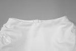 FDYOUI Woman Clothing Fashion Folds Cropped T-shirts Ladies Elegant Zip-up Slim Tops Tees White Black Corset T Shirt High Street
