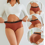 Finetoo 3Pcs/Set Women's Seamless Cotton Briefs Women Plus SizePanties Breathable Underwear Female Low Waist Soft Lingerie S-XXL