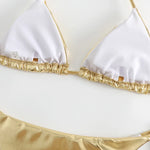 Sexy Red Shiny Triangle Micro Thong Bikinis Sets for Women Mini Swimwear Bathing Suits String Halter Bikini Mujer Swimsuit 2026