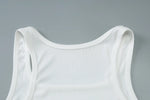 Woman Beading Rhinestones Tank Tops White Black Summer Sleeveless Corset T-shirt 2026 Casual Square Collar Crop Top Streetwear