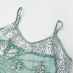 Women Sleeveless Spaghetti Strap Sheer Camisole Fashion Beaded Sequin Butterfly Cami Tops Summer Crop Tops