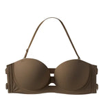 Strapless Push Up Bra, Wireless Half Cup Detachable Straps Anti-Slip Women Brassiere Small Bust Lift Sexy Cross Back Underwear