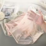 4Pcs/Set Women Ice Silky Panties Soft Briefs Seamless Underwear Summer Sexy Lingerie Female Underpants Low Rise Panties M-XL
