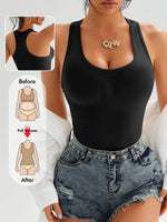 Women Seamless Shaping Racerback Sports Yoga Bra, Sleeveless Wide Strap Ultra Thin Vest, Elastic Multi-color Daily Layering Top