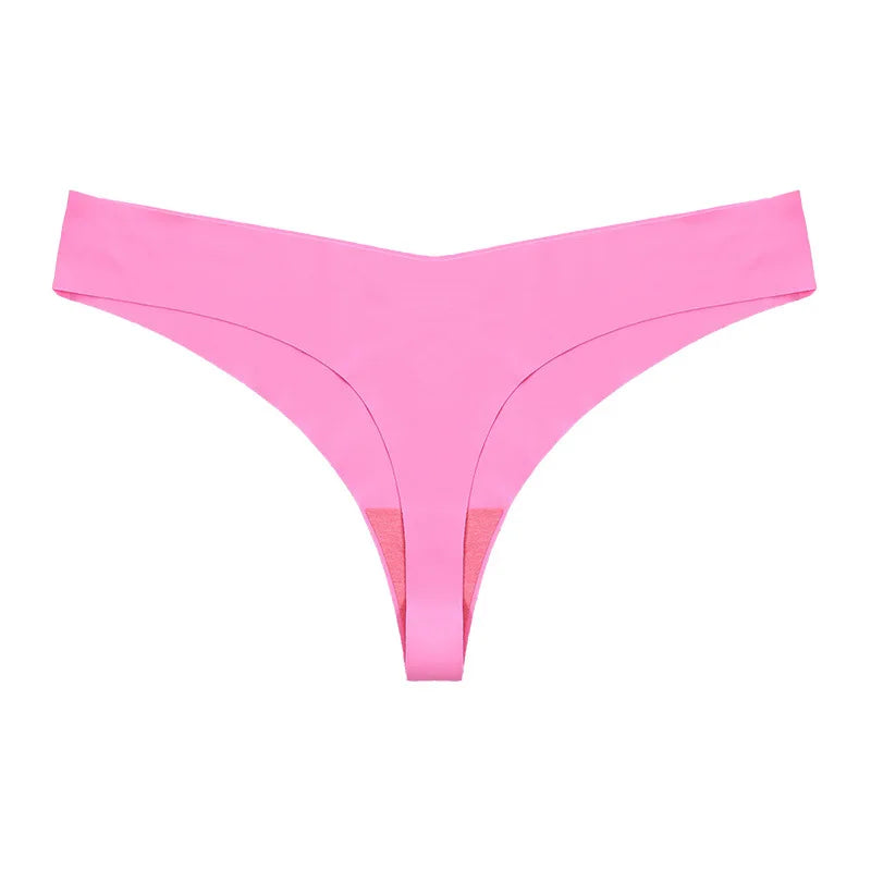 Seamless Thong Women Panties Sexy G String Ice Silk Underwear T Back Sports Yoga Girls Briefs Traceless Plus Size S-XL