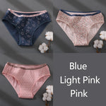 Women Printing Floral Panties 3Pcs/set Low-Rise Cotton Briefs Female Comfortable Underwear Female Soft Panties Lingerie M-2XL