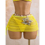 With Skirt 3D Flower Halter Bikini Women Swimwear Female Swimsuit Three-Pieces Bikini Set Padded Bather Bathing Suit SwimV8346