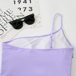 2026 Sexy One Shoulder One Piece Swimsuit 2022 Women Solid Black Neon Green Push Up Padded Bathing Suit Pleate Swimwear Monokini