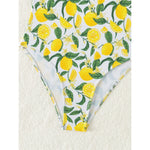 2026 New Lemon Printed Knotted One Piece Swimsuit Women Swimwear Female Monokini High Leg Cut Bather Bathing Suit Swim K6093