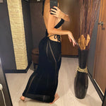 2PCS Set Sexy With Top Halter Crochet Knitted Dress Tunic Beach Cover Up Cover-ups Beach Dress Beachwear Female Women V4885W