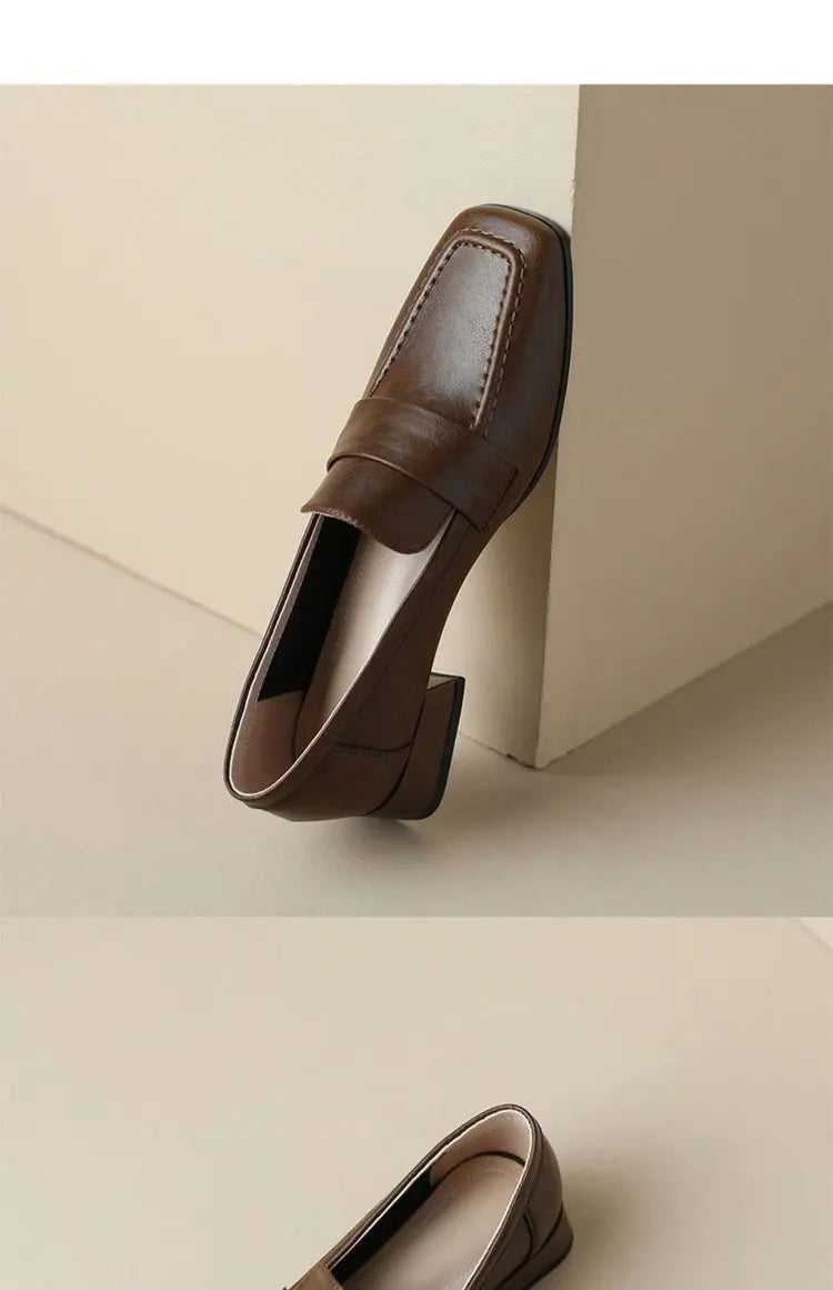 Style Spring Autumn Versatile British Style Flat Shoes Women's Vintage Leather Pumps High Heel Shoes Summer Season 2026