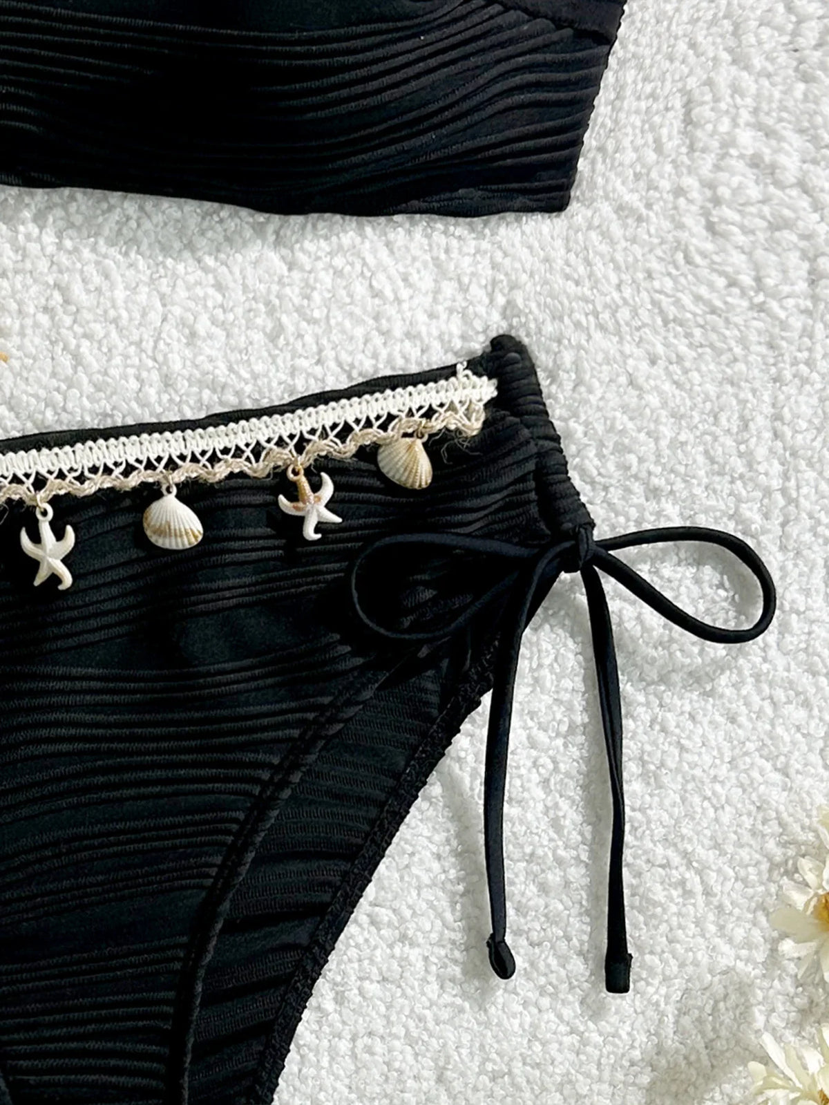 XS - XL Wrinkled Shells Bandeau Bikini Women Swimwear Female Swimsuit Two-pieces Bikini Set Bather Bathing Suit Swim Beachwear