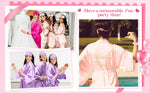 21 Pcs Women Birthday Party Robe Set Queen Squad Kimono Satin Bathrobes with Eye Mask and Scrunchie for Birthday