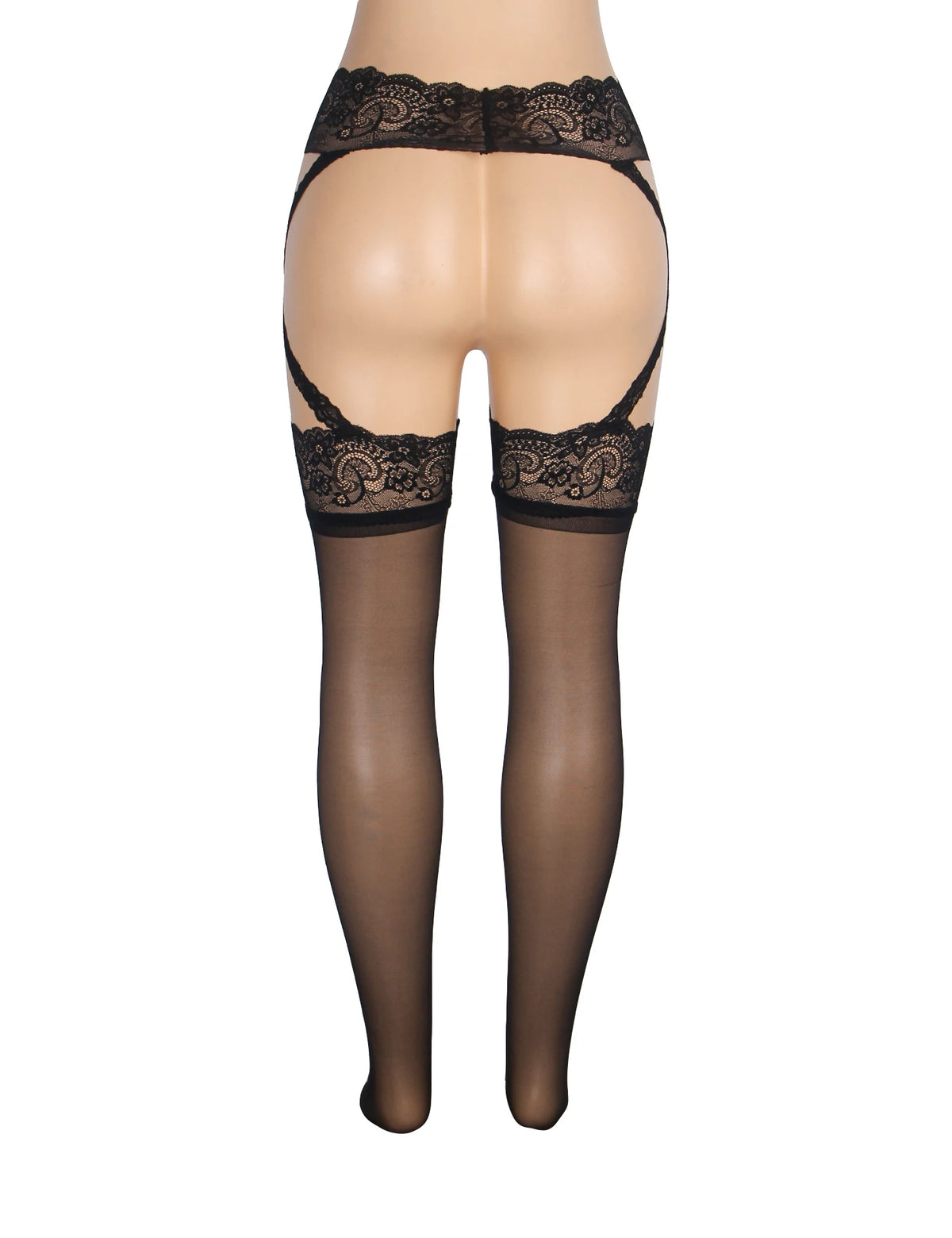 Luxury Lace Pantyhose Garter Belt Tights Cross Lace Waistband High Elastic Sexy Stockings Women Fashion Hosiery Plus Size XS-5XL