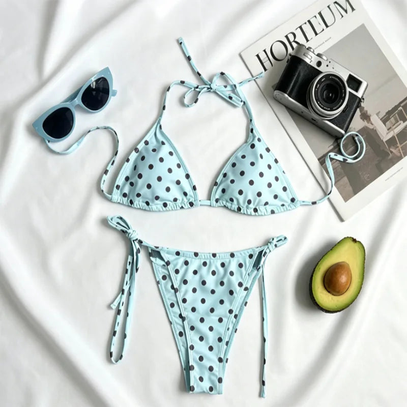 2026 Sexy Bikinis Micro Thongs Swimsuit Women Bathing Suit Rings Biquini Bandage Beachwear Print Swimwear Brazilian Bikini Sets