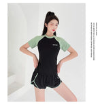 Swimsuit Women's Two-piece Split Sports Style Student Conservative Cover Belly Slimming Hot Spring Ins Style Plus SizeSwimsuit