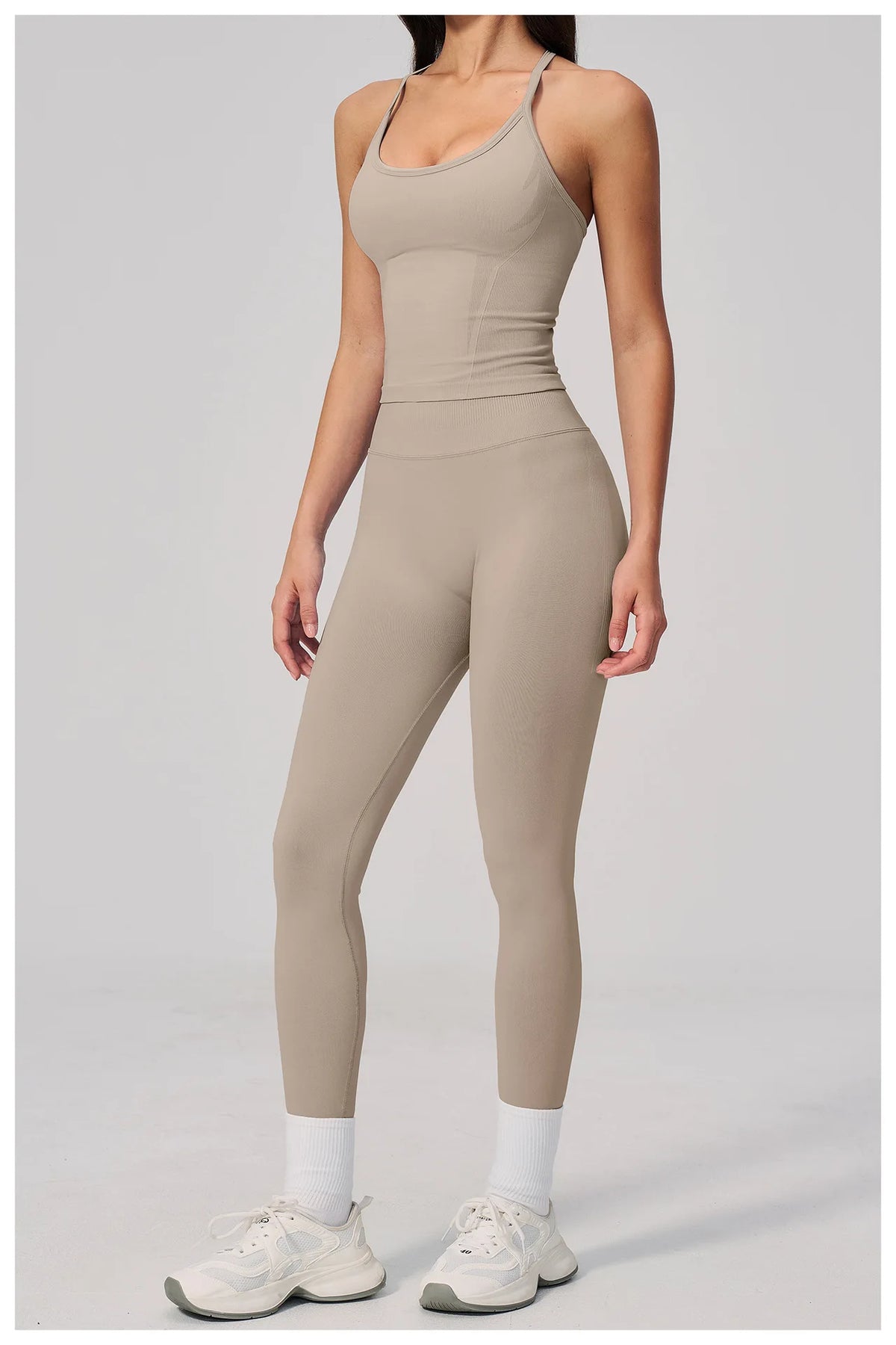Summer Seamless Yoga Sets Women Outdoor Slimming Sports Tank Top High Waist Hip Lifting Leggings Gym Fitness Suits Tracksuit