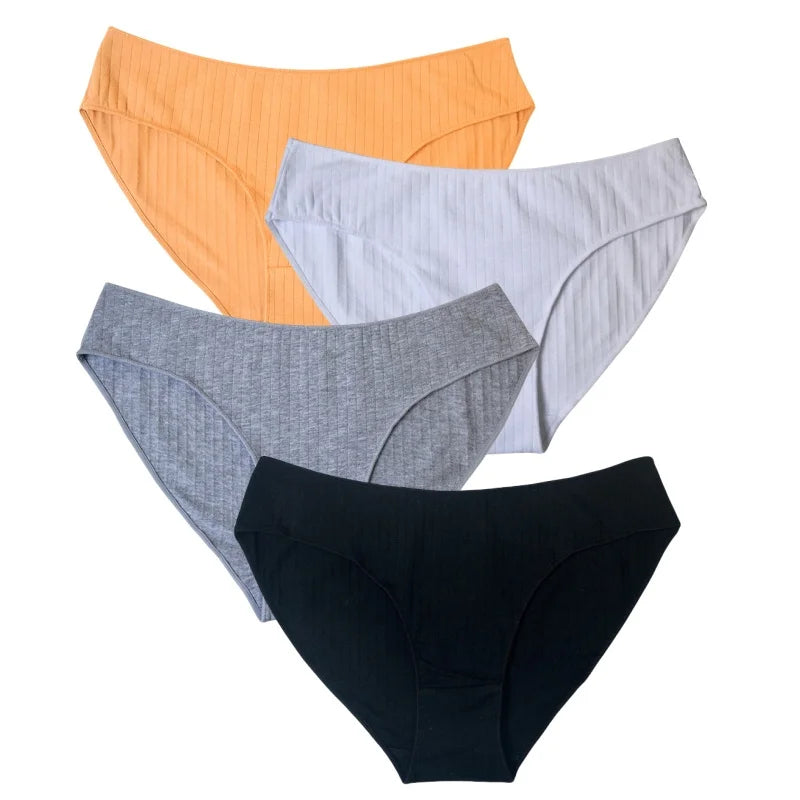 4Pcs/Set Women Low Rise Briefs Women's Cotton Panties Female Underpants Comfort Panties Sexy Lingerie M-XL Underwear