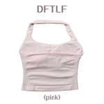 DFTLF Impact Halter Top Women Gym Clothing Backless Seamless Sports Yoga Vest Running Fitness Workout Sleeveless Tank Top