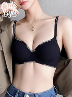 Women Sexy Bras Padded Push Up Bralette Female Adjustable Comfortable Underwear Ladies Letter Straps Brassiere Wireless Soft New