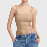 Square Neck Camisoles For Women Chiffon Solid Sleeveless Tight Elastic Bodysuit Slimming Top Sexy Women Blouses Ropa De Mujer