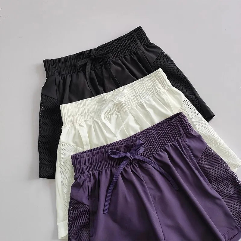 Women's Summer Sports Fitness Short Quick Dry Loose Anti Glare with Pocket Style New Pants