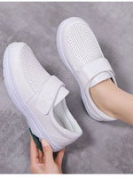Platform White Shoes Women Casual Comfortable Light Nurse Work Shoes Fashion Slip on Non-slip Loafers Chaussure Femme