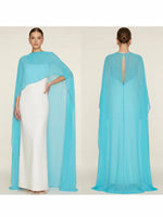 Women's Sheer Chiffon Cape Bat Sleeve Floor Length Shawl Elegant Cover Up Tops Party Evening Cape Blouse f