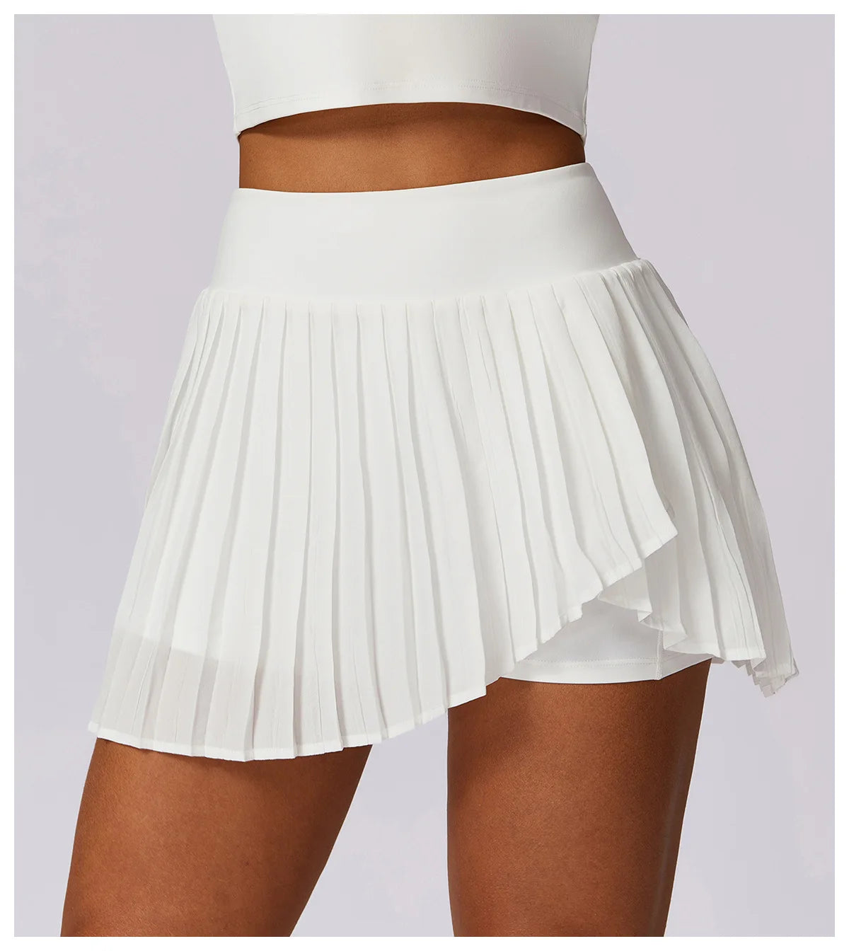 Sports Tennis Short Skirt Women's Summer Pleated Fake Two-piece Quick Drying Skort Fitness High Waist Pocket Yoga Running Skirts