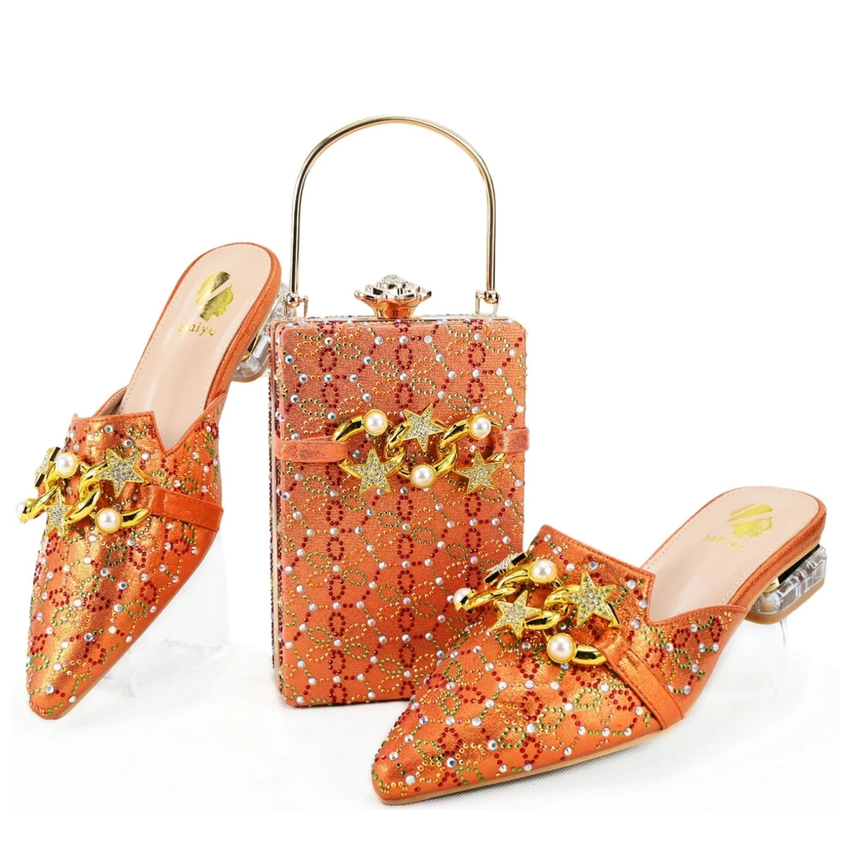 doershow African fashion Italian Shoes And Bag Sets For Evening Party With Stones blue Italian Handbags Match Bags! HAE1-3