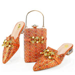 doershow African fashion Italian Shoes And Bag Sets For Evening Party With Stones blue Italian Handbags Match Bags! HAE1-3